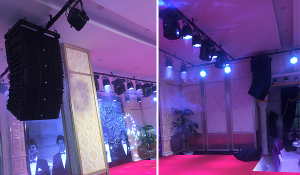 宴會(huì)廳采用專(zhuān)業(yè)線陣音響系統(tǒng)